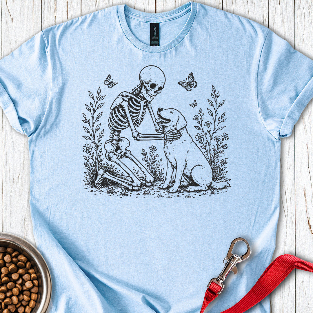 Labrador Skeleton Halloween Light Blue
