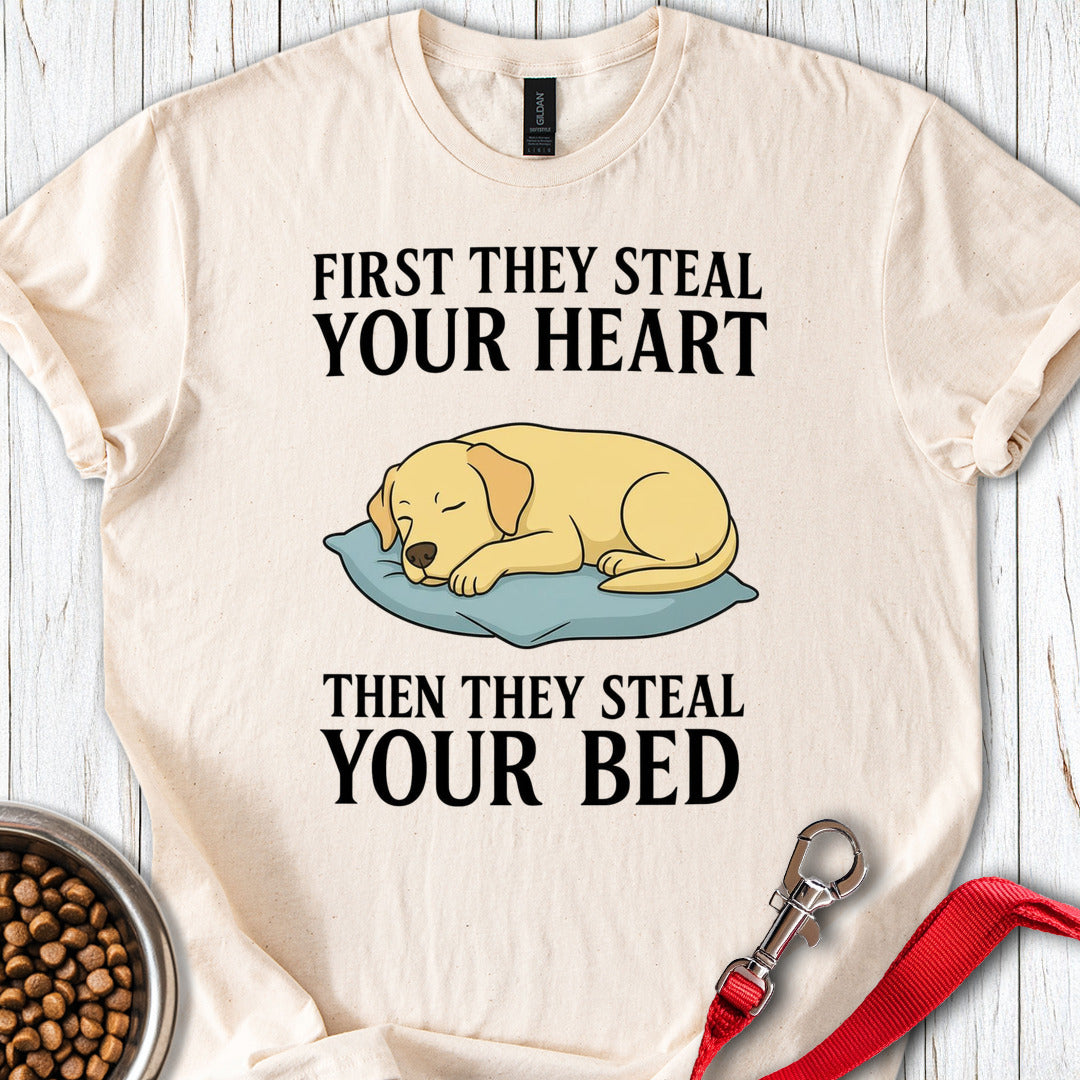 Labrador Stealing Bed Natural