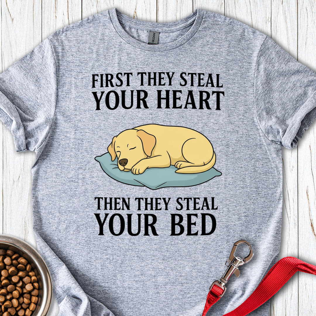 Labrador Stealing Bed Sport Grey