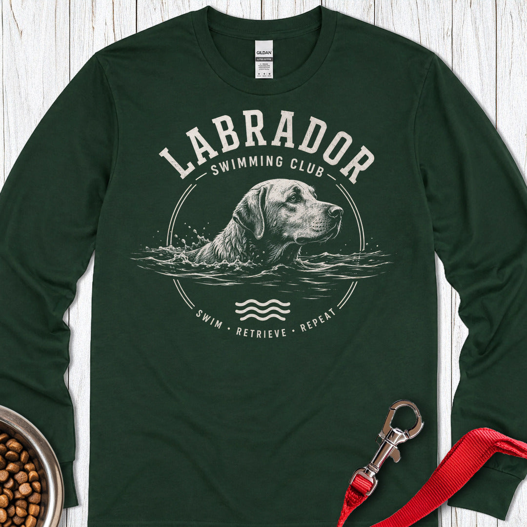 Labrador Swimming Club Long Sleeve — Forest Green