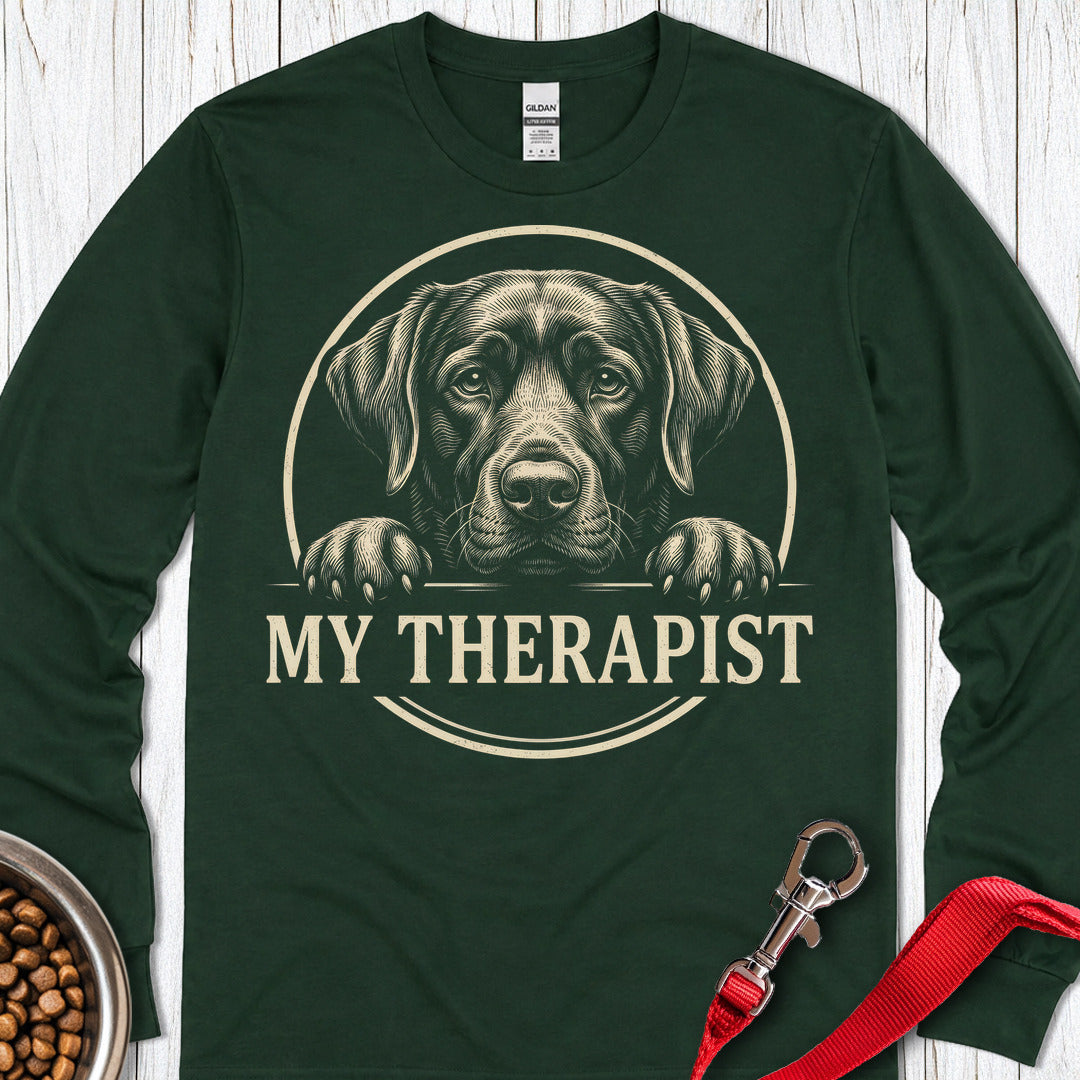 Labrador Therapist Long Sleeve — Forest Green