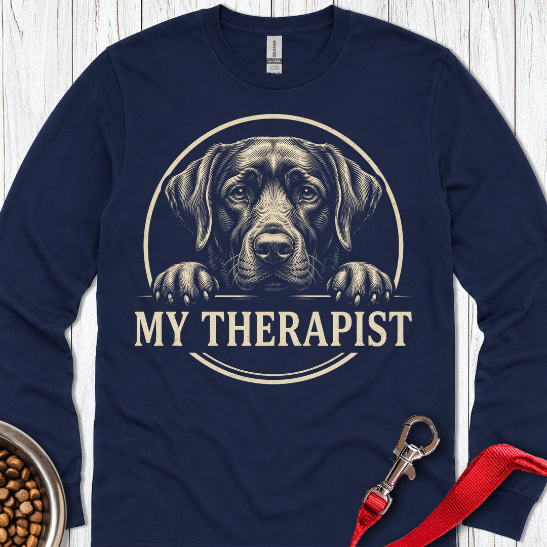 Labrador Therapist Long Sleeve — Navy