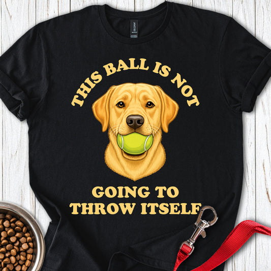 Labrador Throw The Ball Black