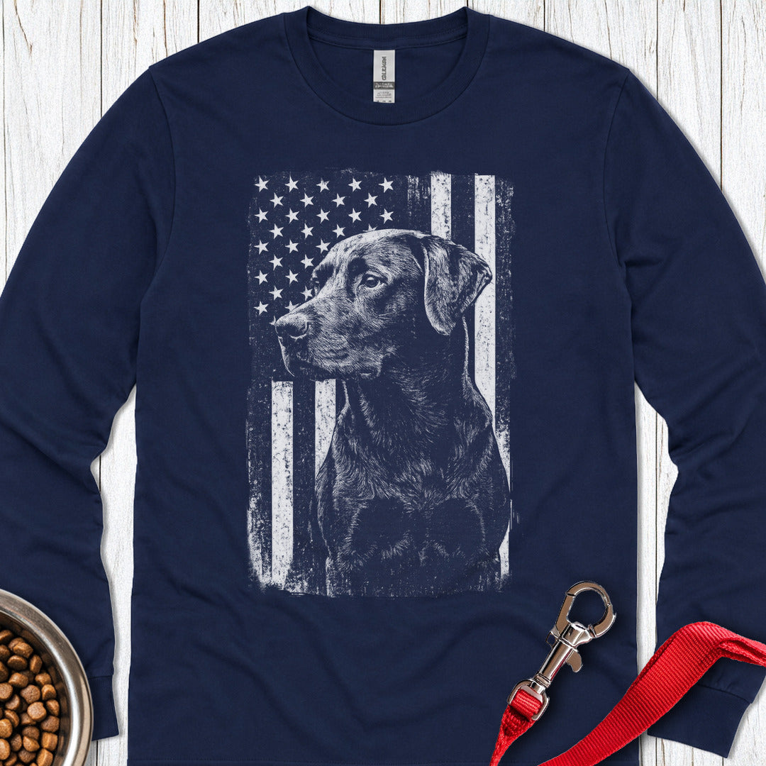 Labrador USA Flag Long Sleeve — Navy