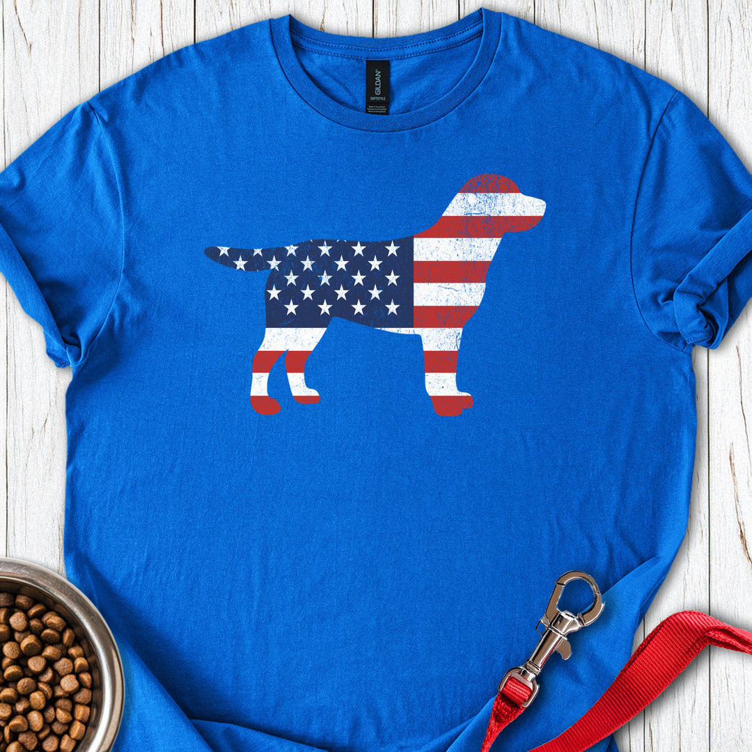 Labrador USA Flag Silhouette Royal