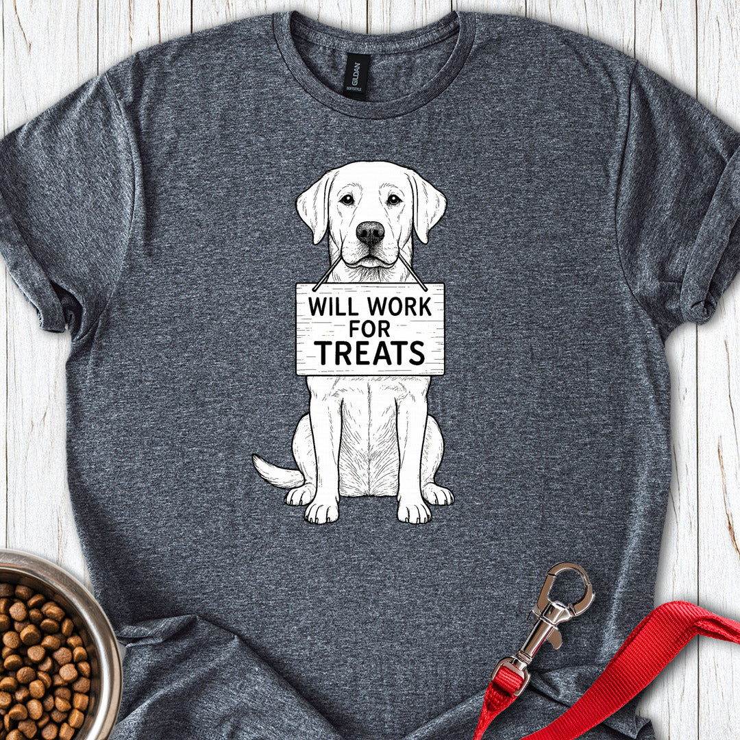 Labrador Will Work For Treats Dark Heather