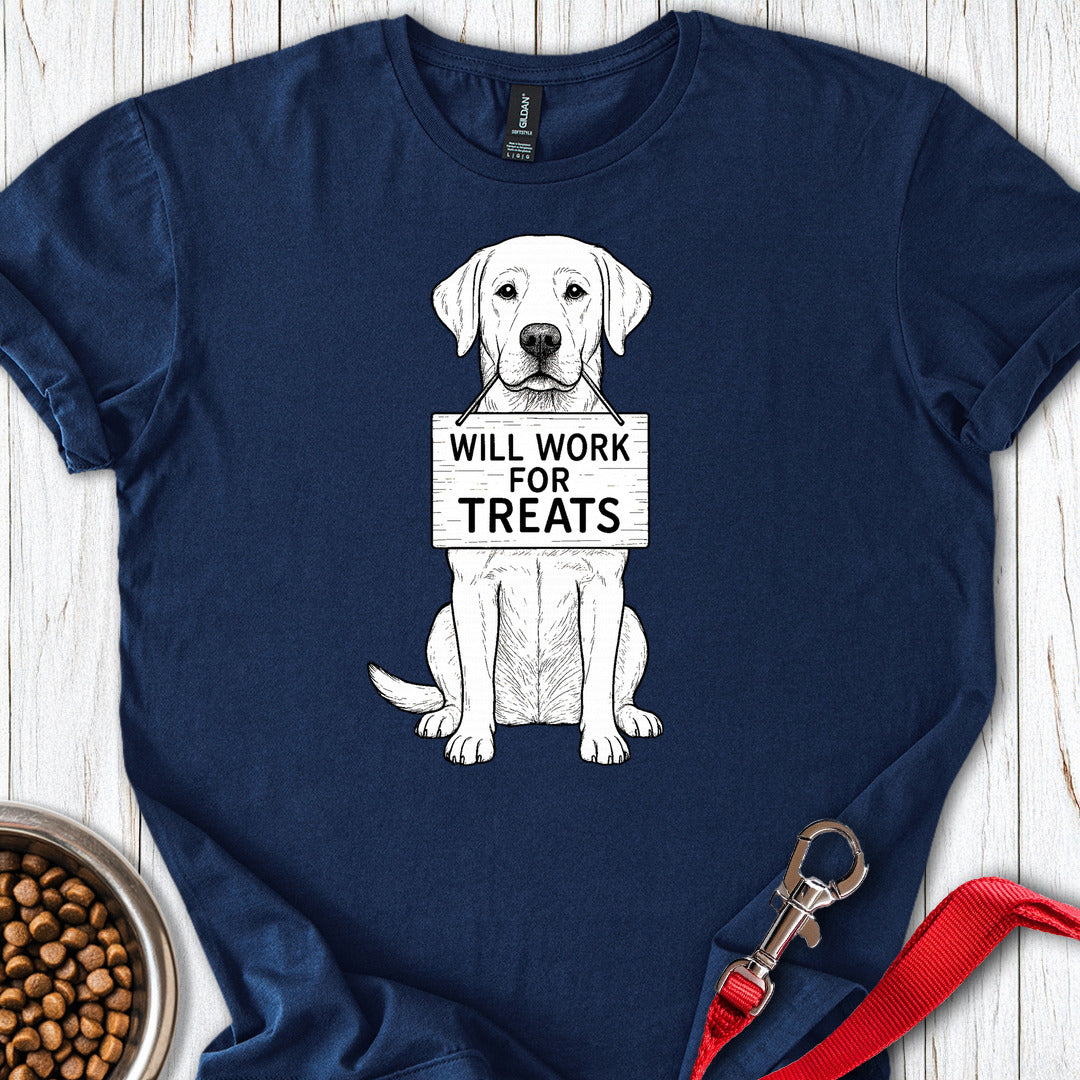 Labrador Will Work For Treats Navy