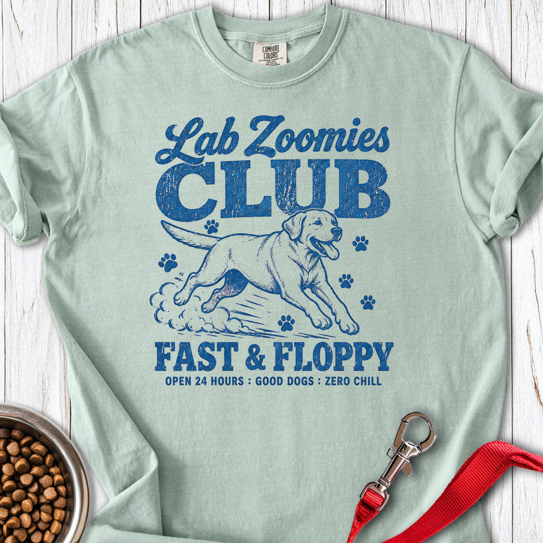 Labrador Zoomies Club Blue Premium Tee Bay