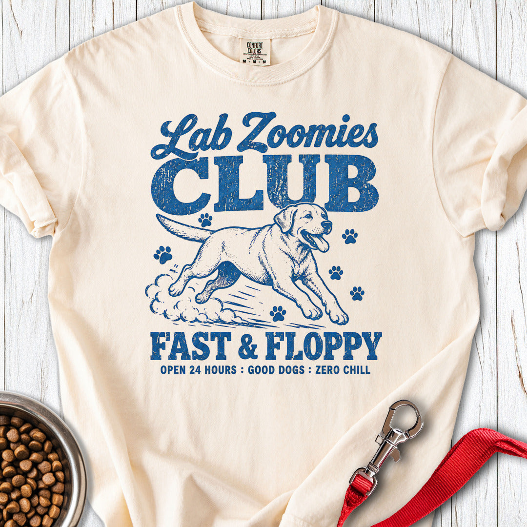 Labrador Zoomies Club Blue Premium Tee Ivory