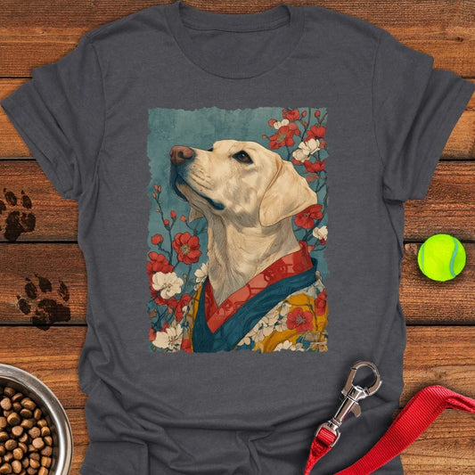 Yellow Labrador Japanese Art T-Shirt Dark Heather