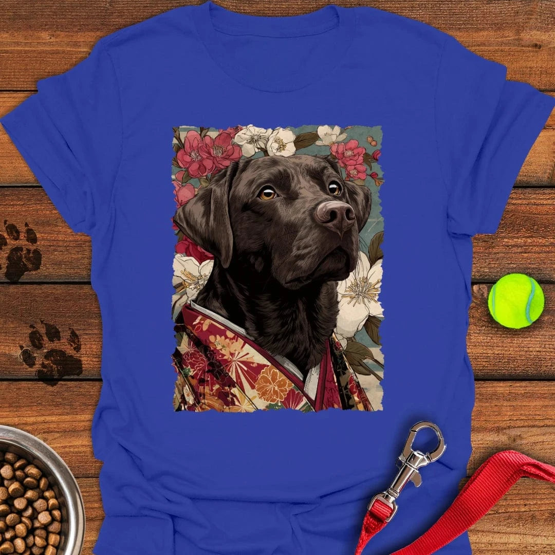 Chocolate Labrador Japanese Art T-Shirt Royal