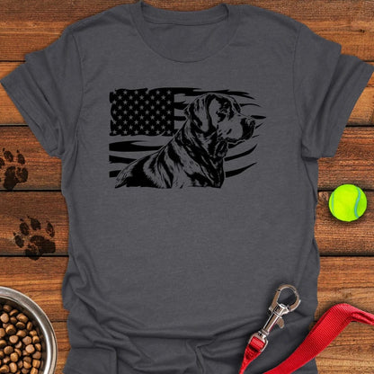 Labrador USA Flag T-Shirt Dark Heather