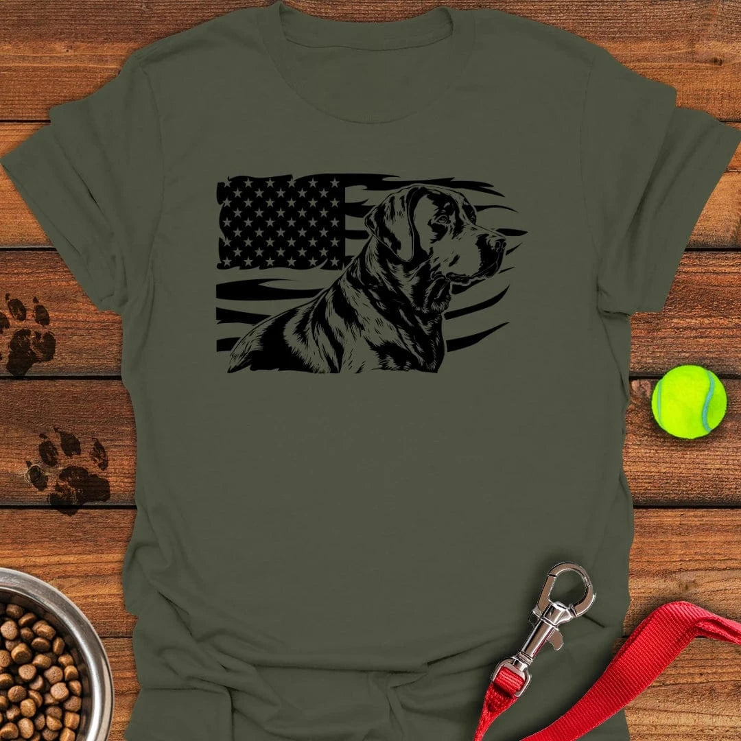 Labrador USA Flag T-Shirt Military Green