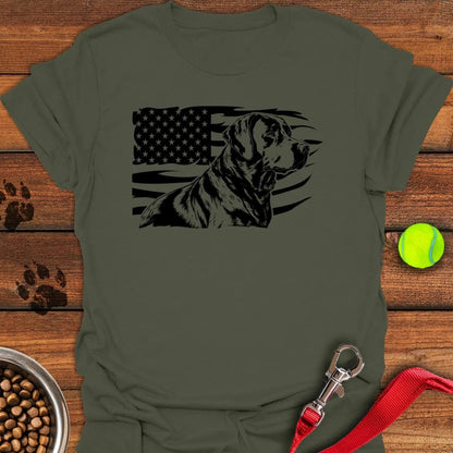 Labrador USA Flag T-Shirt Military Green