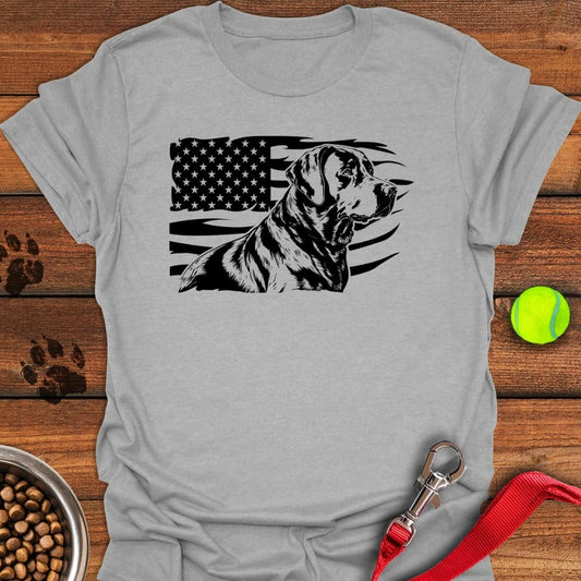 Labrador USA Flag T-Shirt Sport Grey