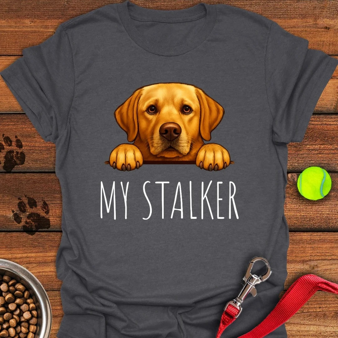 My Stalker Yellow Labrador T-Shirt Dark Heather