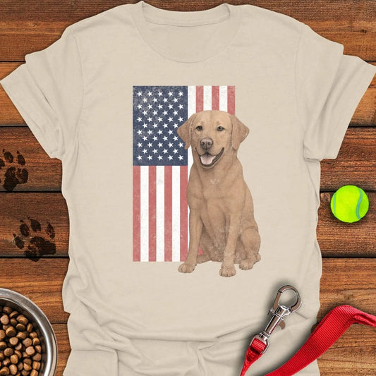 Fox Red USA Flag Faded T-Shirt Natural