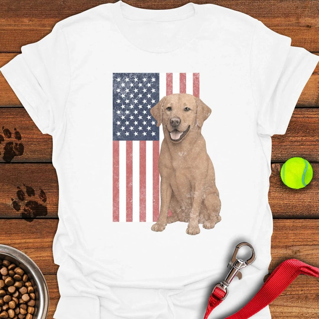 Fox Red USA Flag Faded T-Shirt White