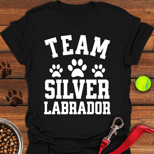 Team Silver Labrador T-Shirt Black