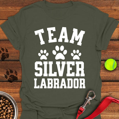 Team Silver Labrador T-Shirt Military Green