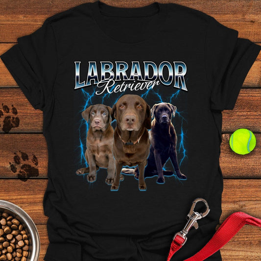 Chocolate Labrador Bootleg T-Shirt Black