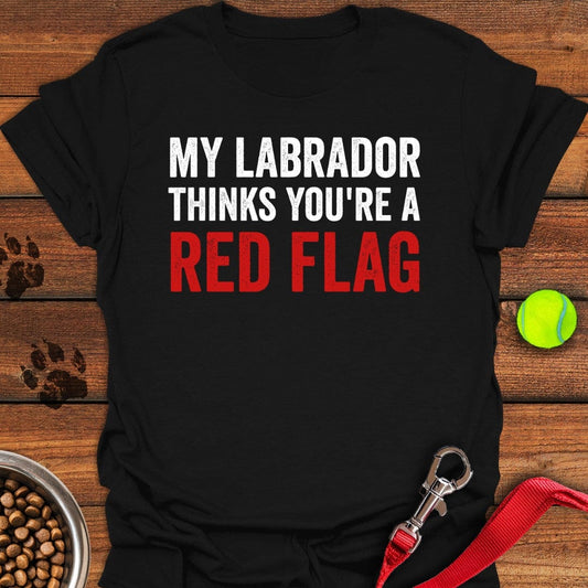 Red Flag Labrador T-Shirt Black