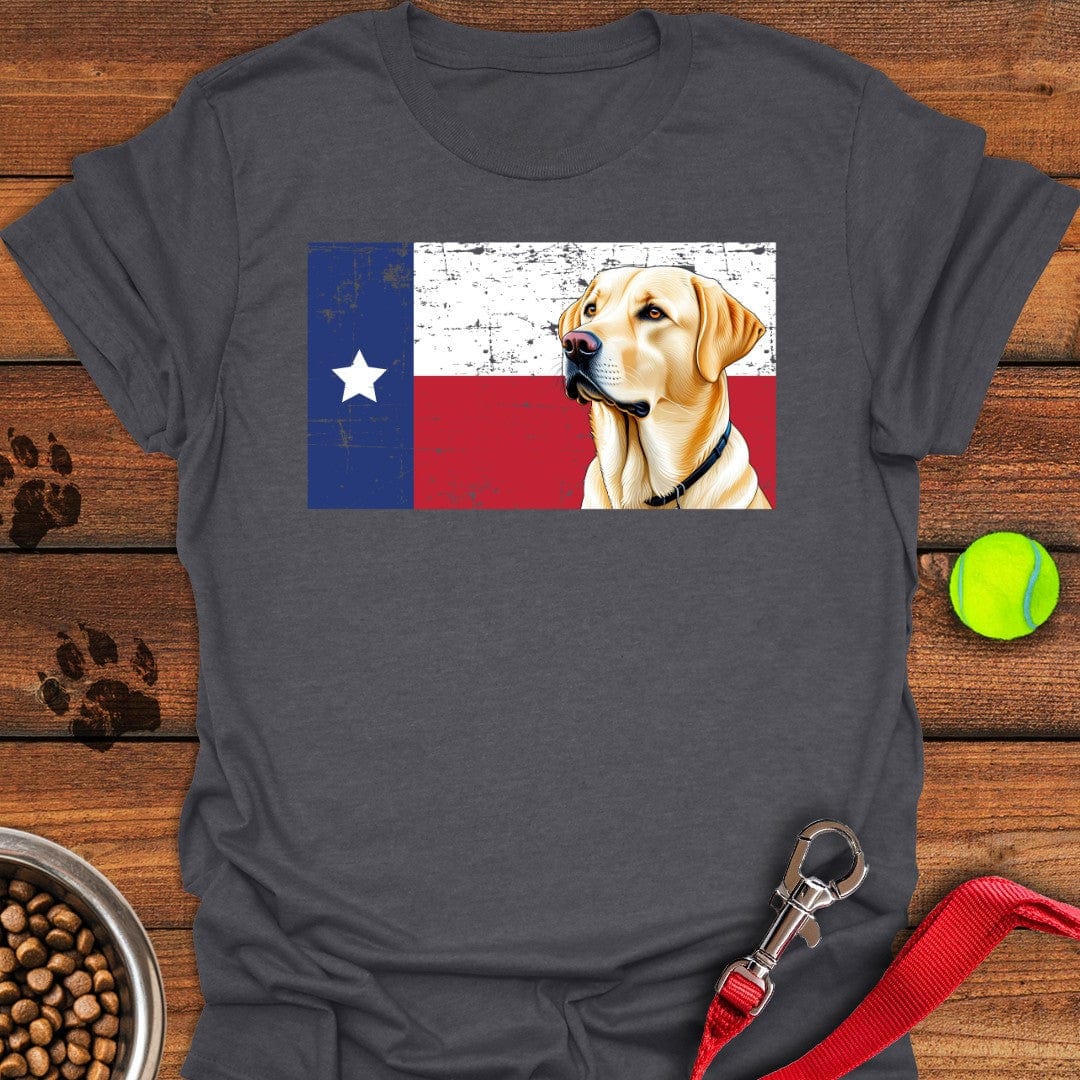 Yellow Labrador Texas Flag Dark Heather