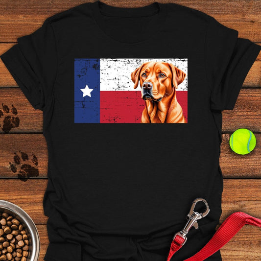 Fox Red Labrador Texas Flag Black