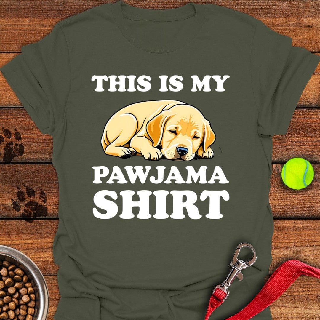 Cute Pajama Yellow Labrador T-Shirt Military Green