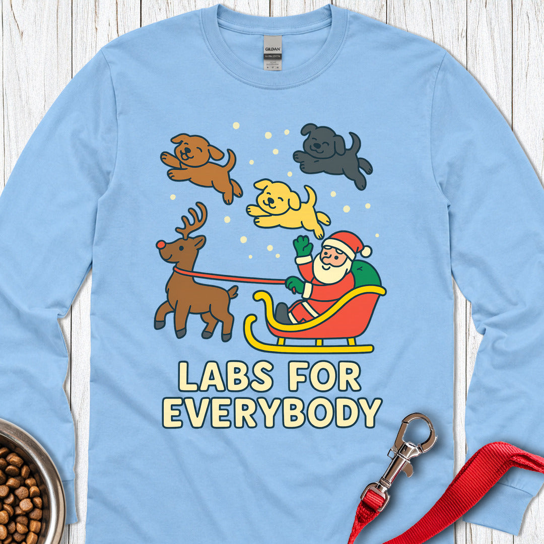 Labs For Everybody Christmas Long Sleeve — Carolina Blue