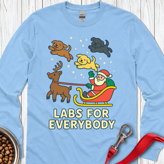 Labs For Everybody Christmas Long Sleeve Carolina Blue