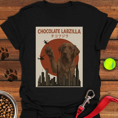 Chocolate Labzilla Labrador T-Shirt Black