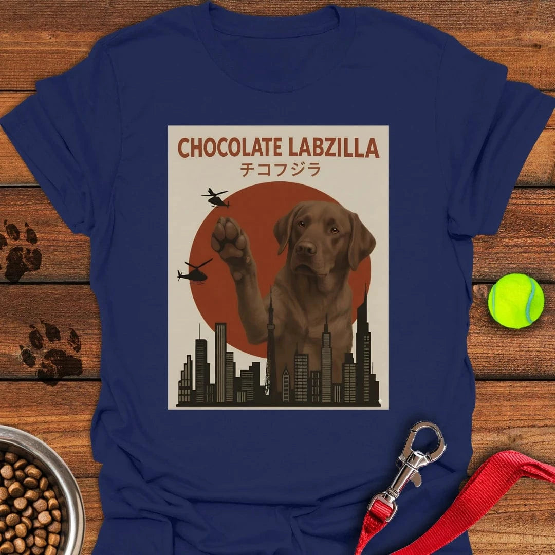 Chocolate Labzilla Labrador T-Shirt Navy