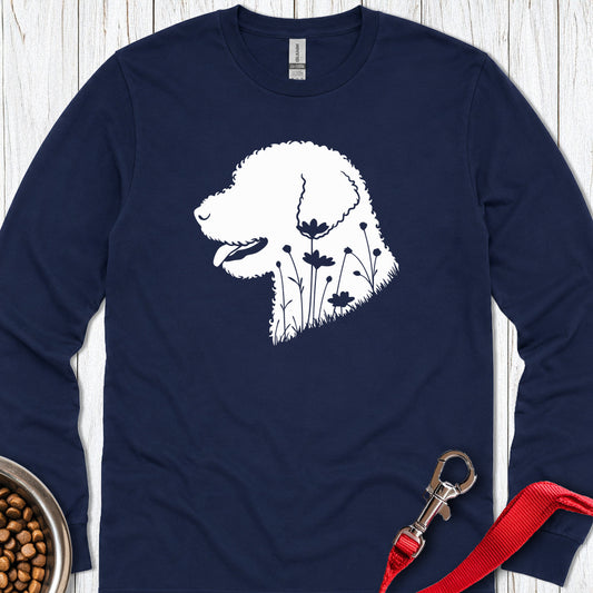 Lagotto Flowers Long Sleeve — Navy