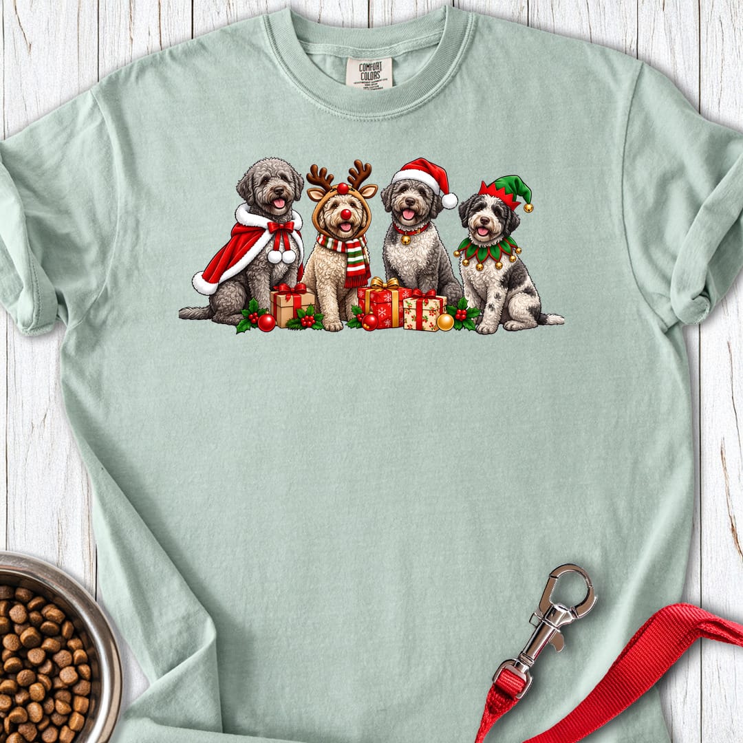 Lagotto Romagnolo Christmas Group Premium Tee — Bay