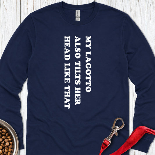 Lagotto Tilt Her Head Long Sleeve — Navy