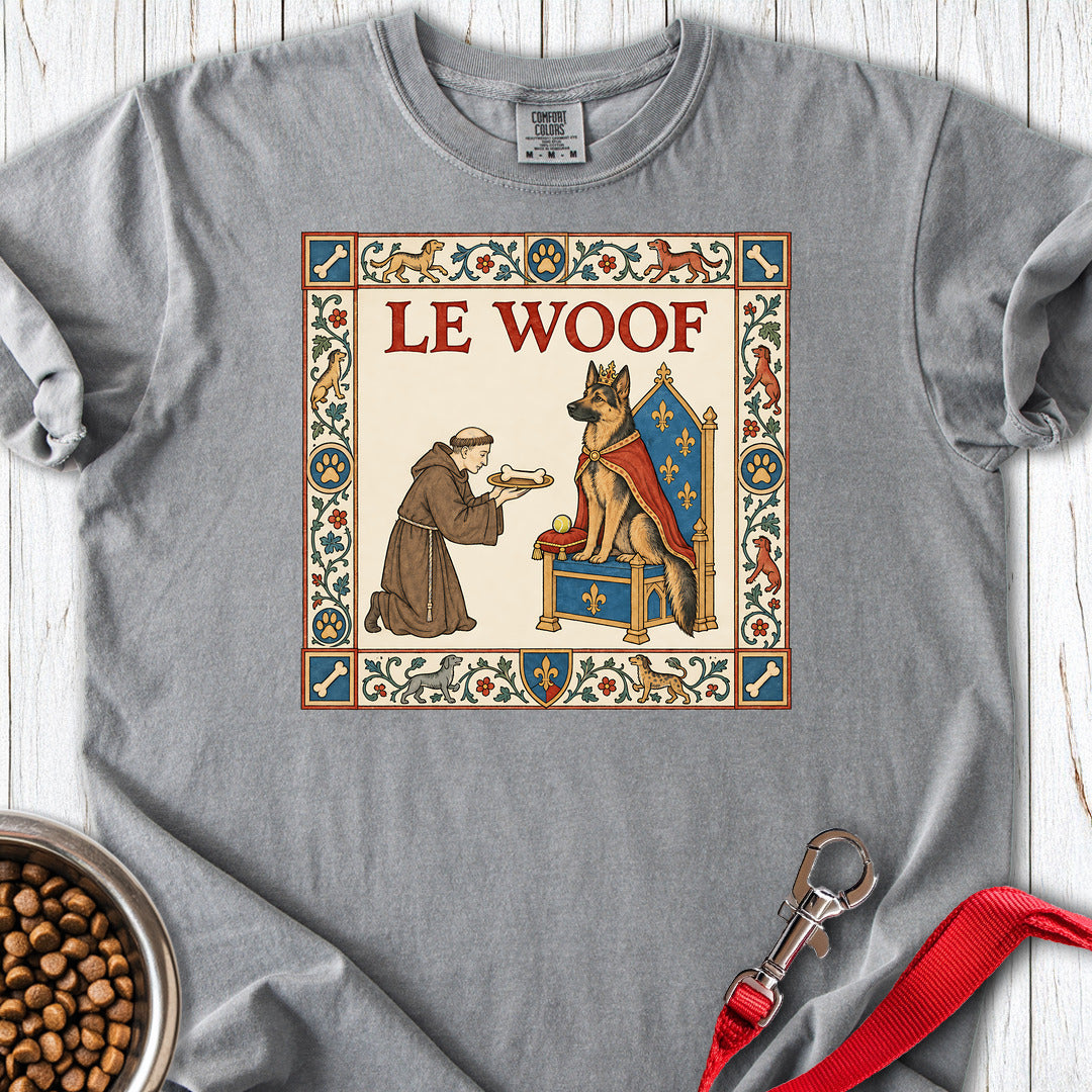 Le Woof Medieval German Shepherd Premium Tee Grey