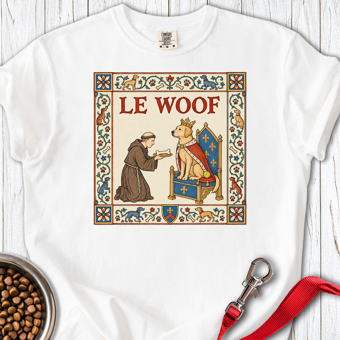 Le Woof Medieval Labrador Premium Tee White