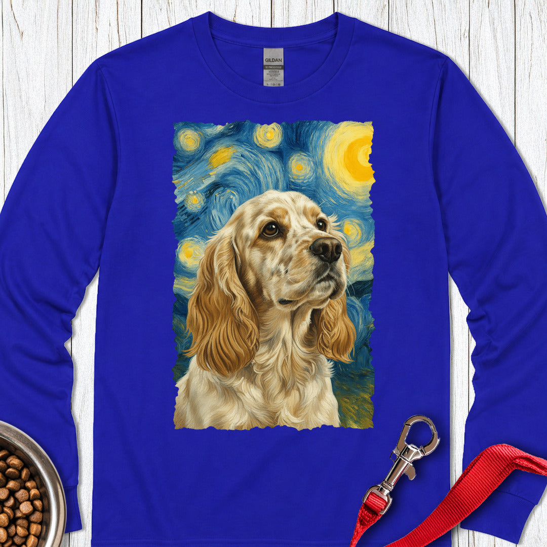 Lemon Roan Cocker Spaniel Starry Night Long Sleeve — Royal