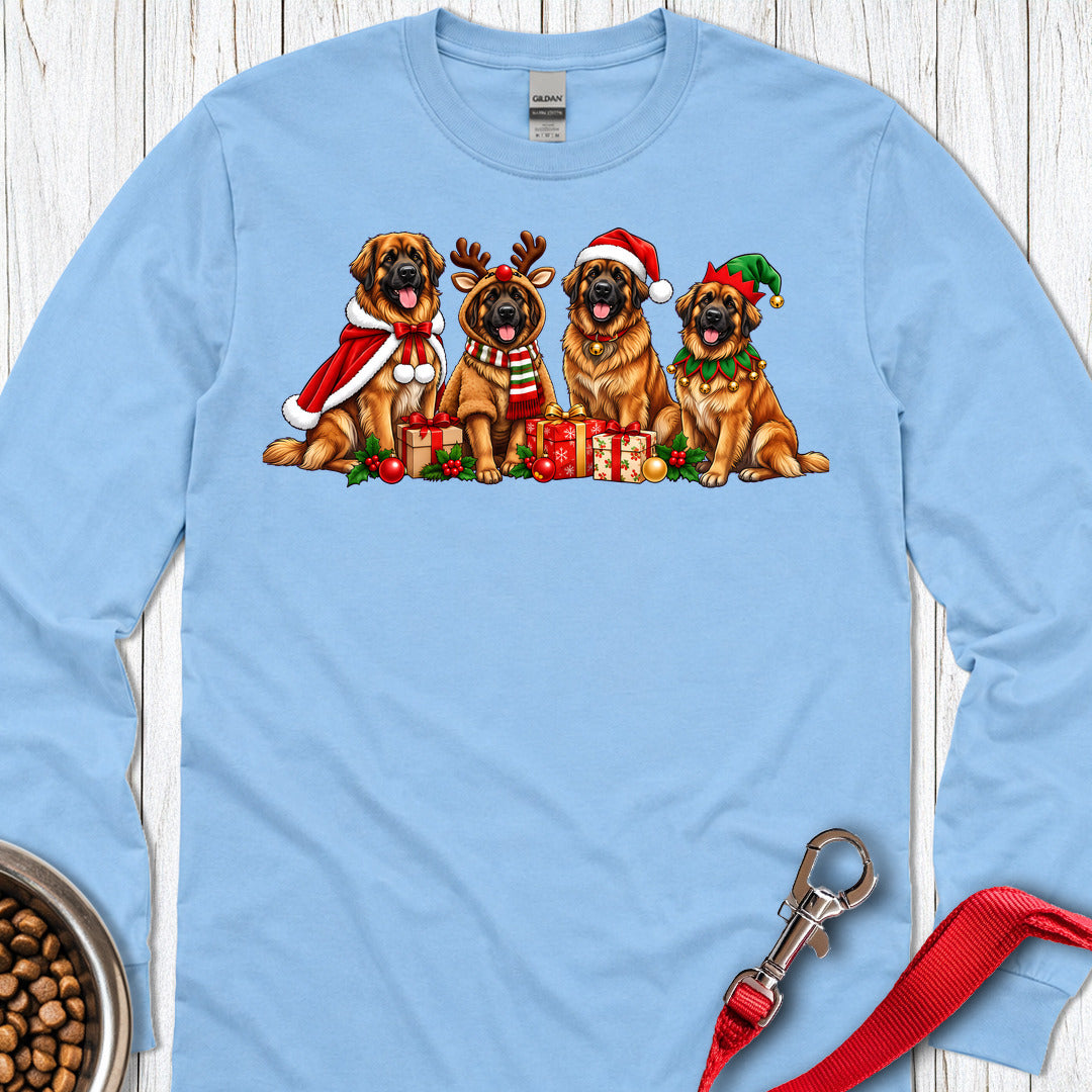 Leonberger Christmas Group Long Sleeve — Carolina Blue