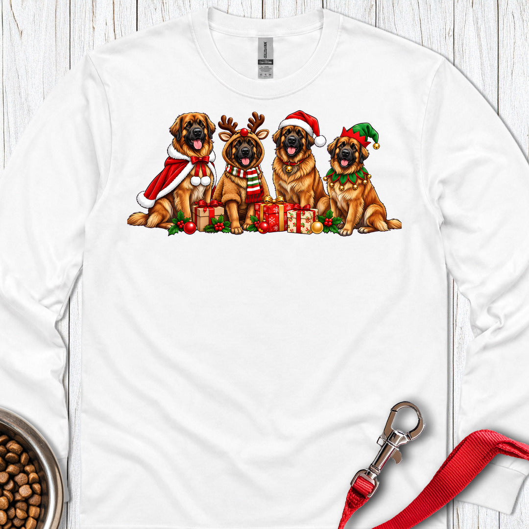 Leonberger Christmas Group Long Sleeve — White