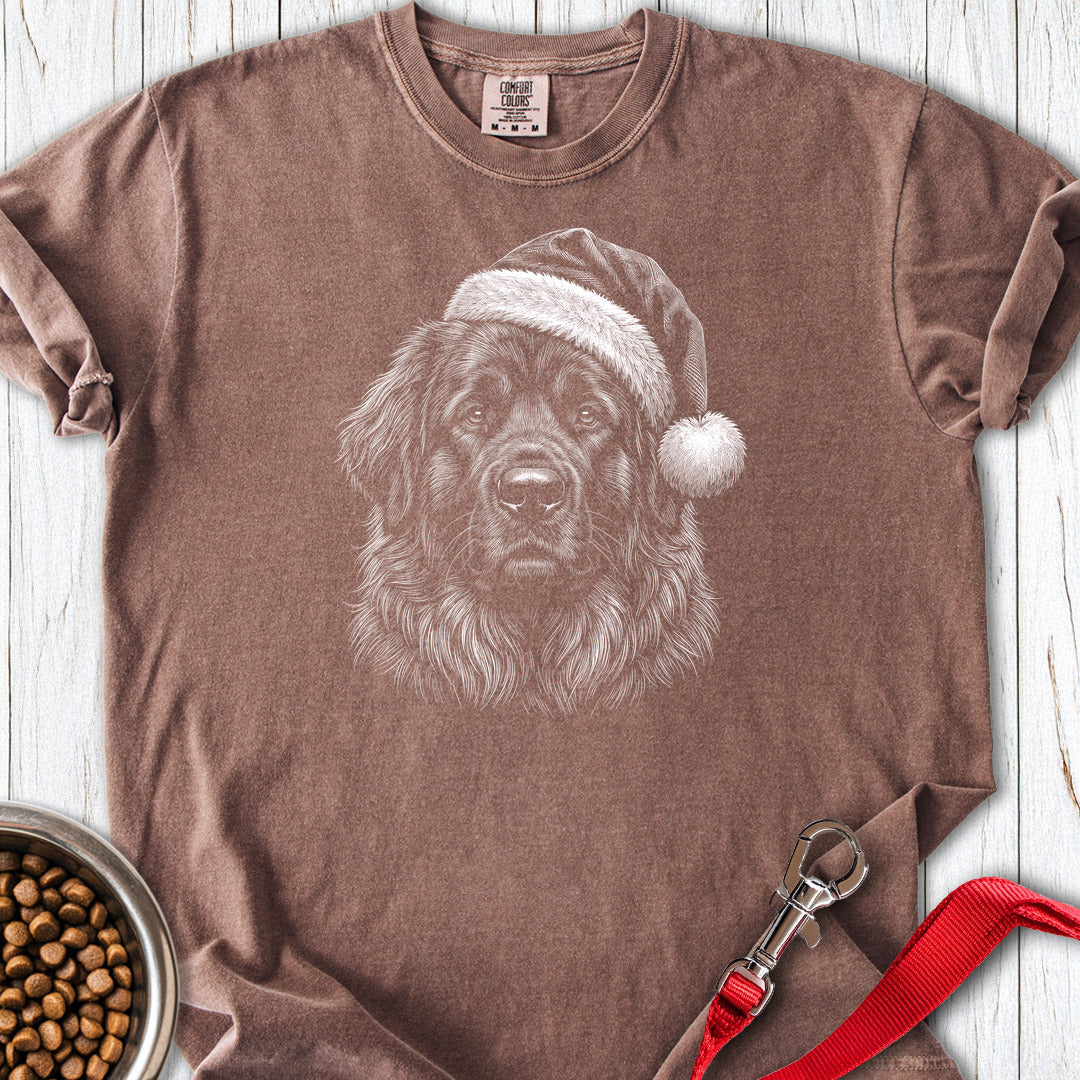 Leonberger Christmas Santa Hat Premium Tee Espresso