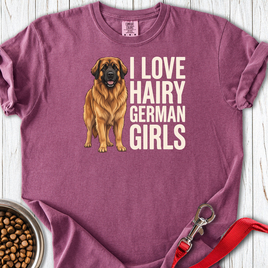 Leonberger Hairy Girls Premium Tee — Berry