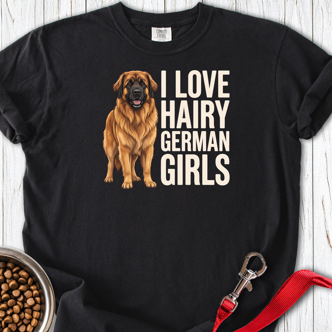 Leonberger Hairy Girls Premium Tee — Black