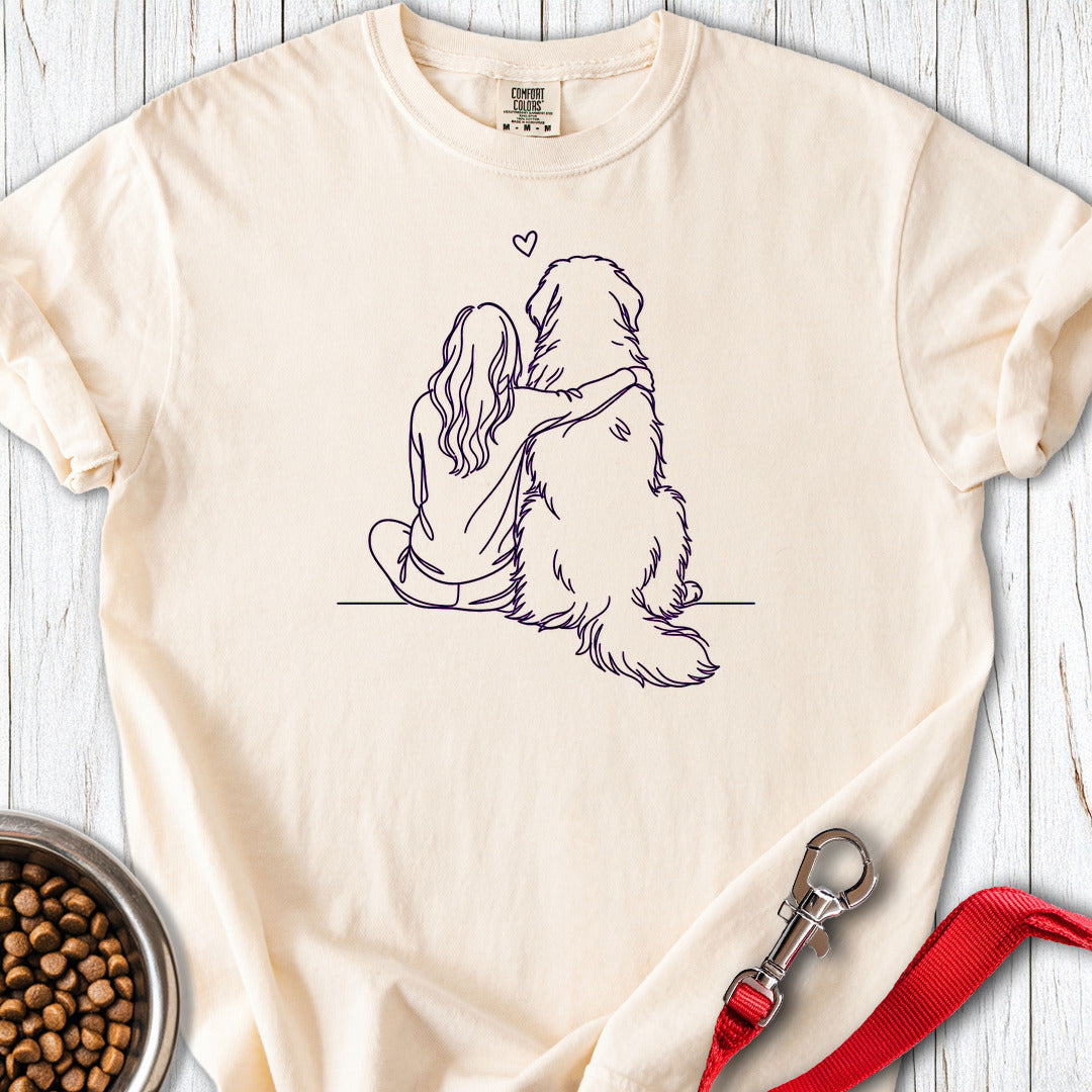 Leonberger Hug Premium Tee — Ivory