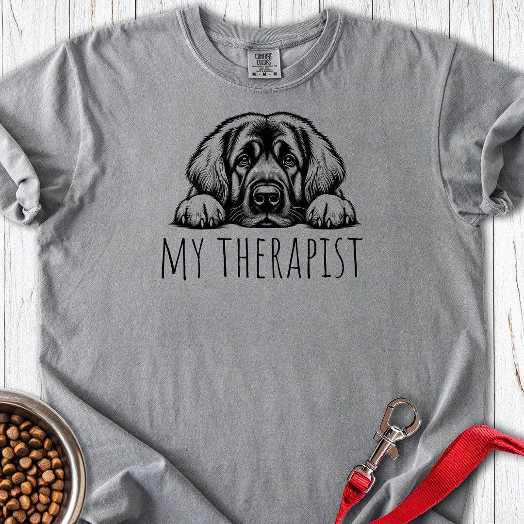 Leonberger My Therapist Premium Tee — Grey
