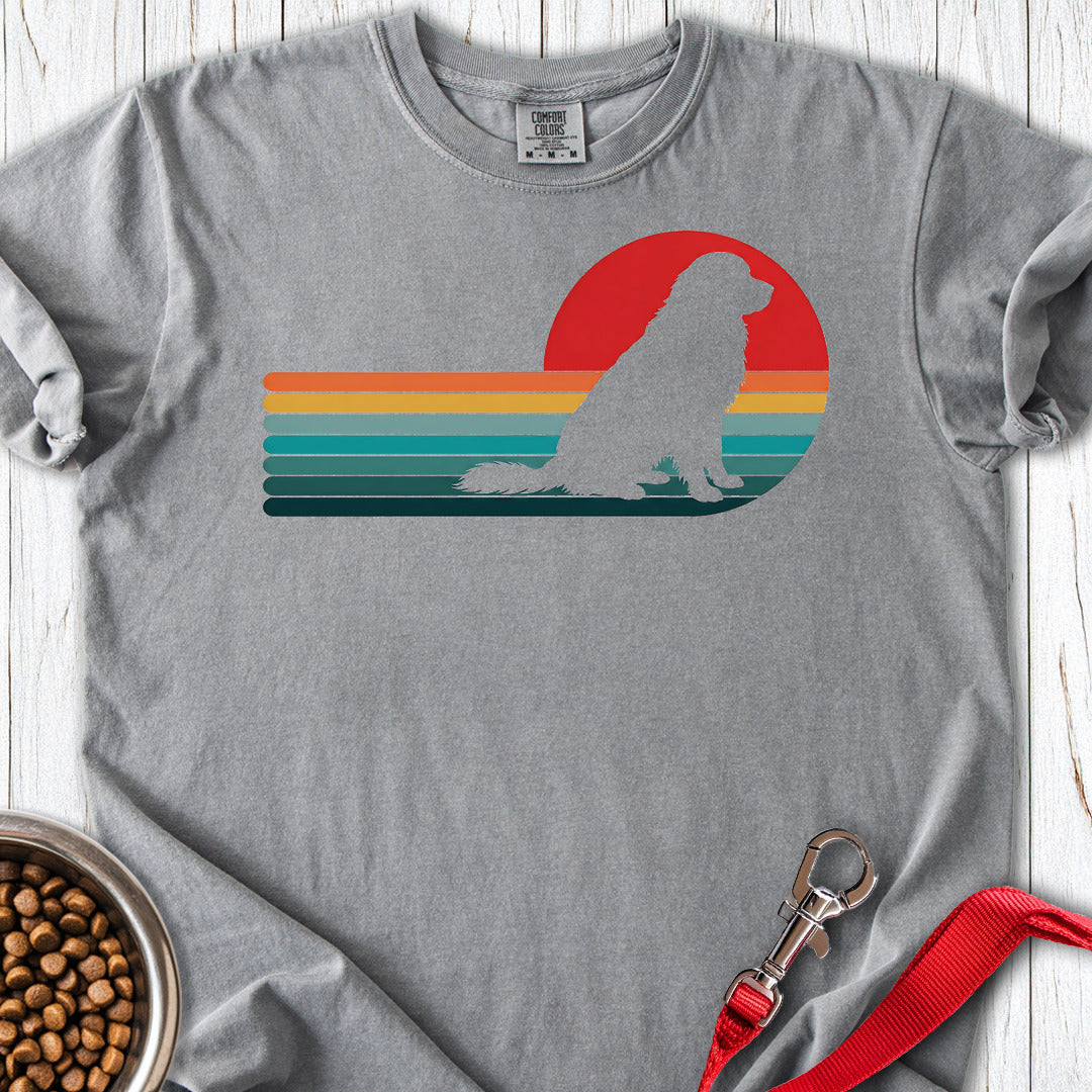 Leonberger Retro Sunset Premium Tee — Grey