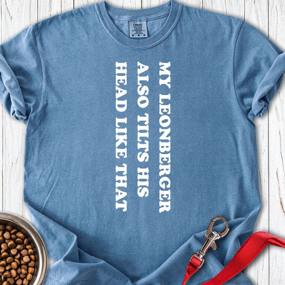 Leonberger Tilts His Head Premium Tee — Blue Jean