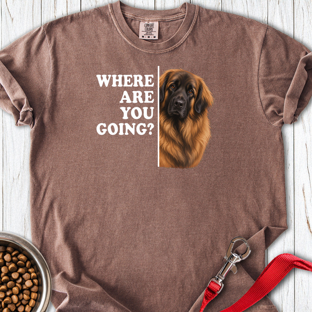 Leonberger Where Are You Going Premium Tee — Espresso