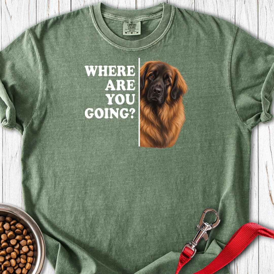 Leonberger Where Are You Going Premium Tee — Moss